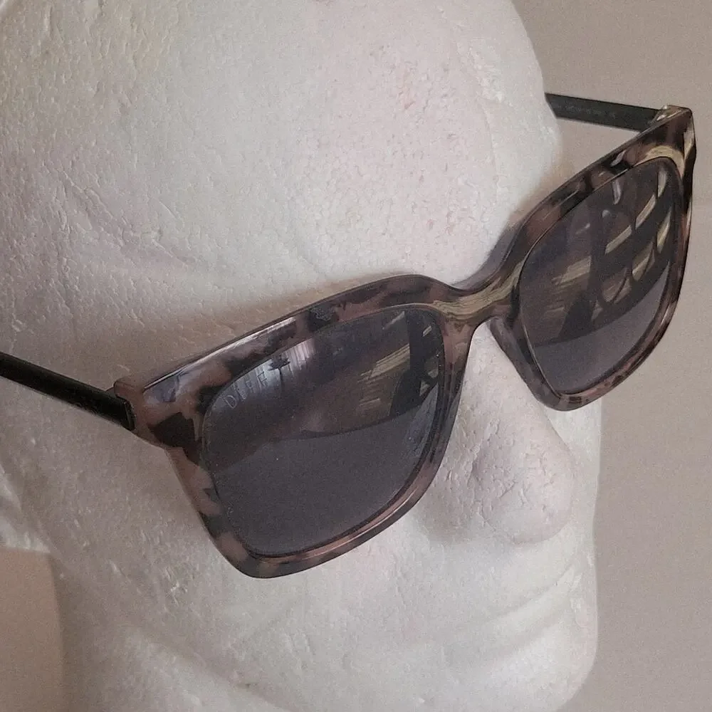 DIFF Eyewear Hailey Tortoise Sunglasses Oversized Square DE01-0255 54-19-145